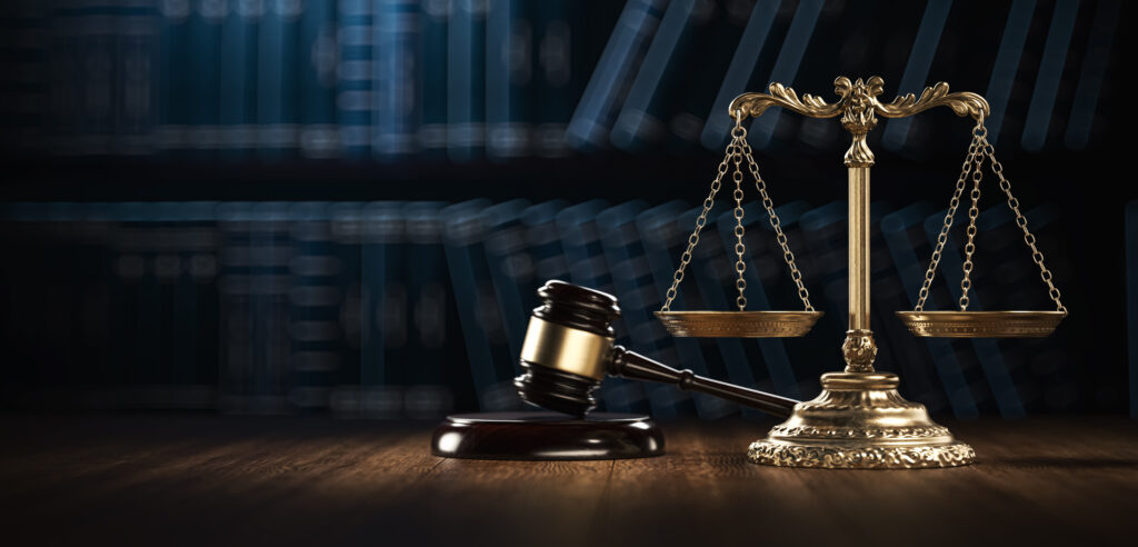 Gavel and scales representing working with Meridian divorce
